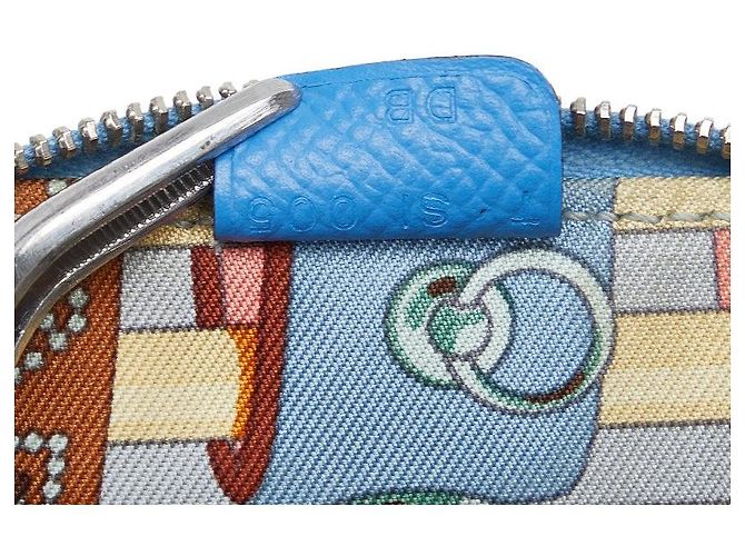 Silk In Monedero de seda en cuero Hermès Azul - vista 8