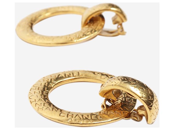 Chanel Orecchini a cerchio dorati con clip D'oro - vista 2