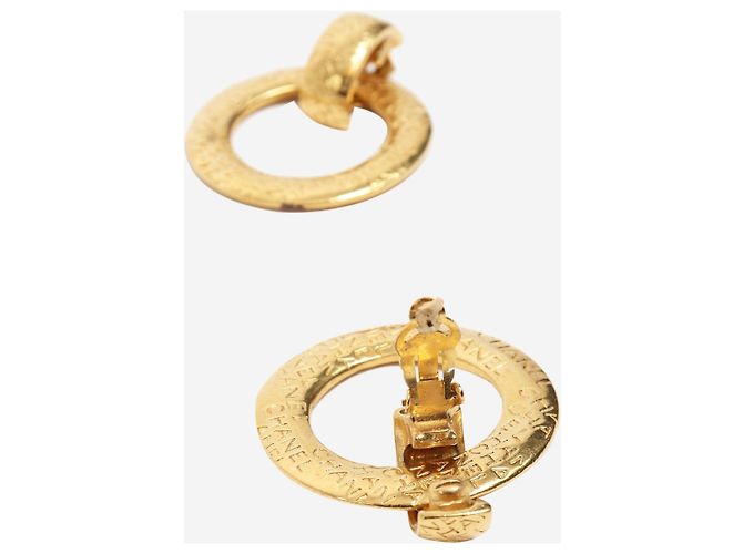 Chanel Orecchini a cerchio dorati con clip D'oro - vista 3