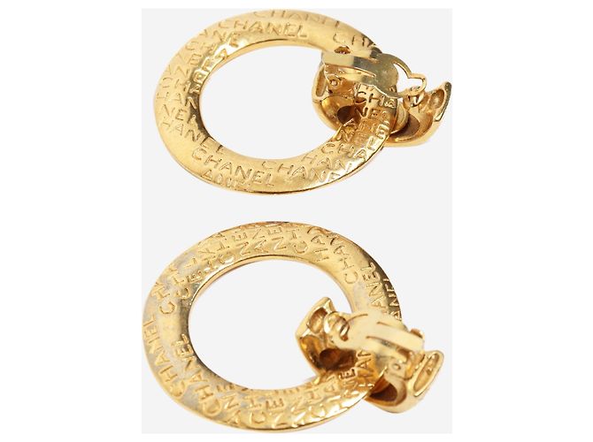 Chanel Orecchini a cerchio dorati con clip D'oro - vista 4