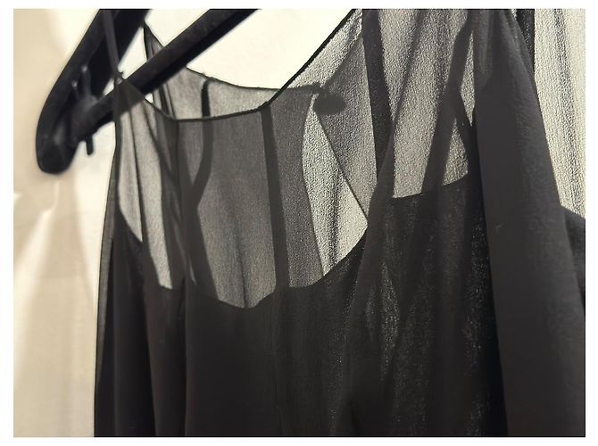 Cambon Vestido Chanel de seda negro Colección 1997 97A - vista 13