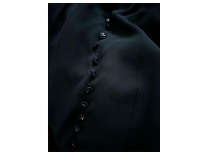 Cambon Vestido Chanel de seda negro Colección 1997 97A - vista 15