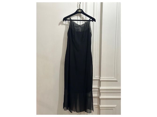 Cambon Vestido Chanel de seda negro Colección 1997 97A - vista 2