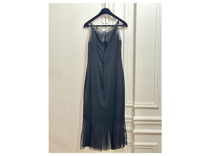 Cambon Vestido Chanel de seda negro Colección 1997 97A - vista 3