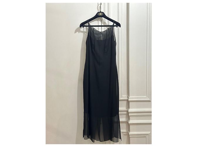 Cambon Vestido Chanel de seda negro Colección 1997 97A - vista 4