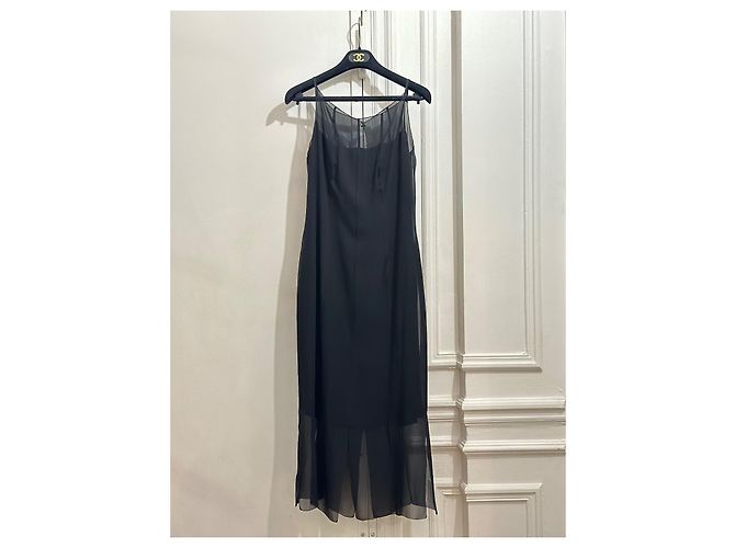 Cambon Vestido Chanel de seda negro Colección 1997 97A - vista 5