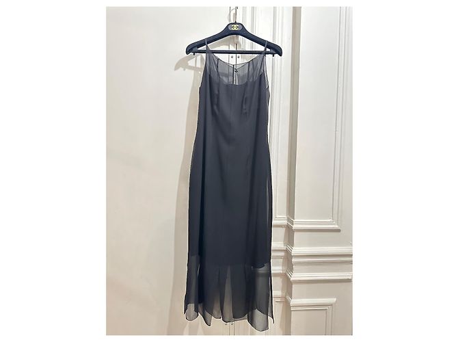 Cambon Vestido Chanel de seda negro Colección 1997 97A - vista 6