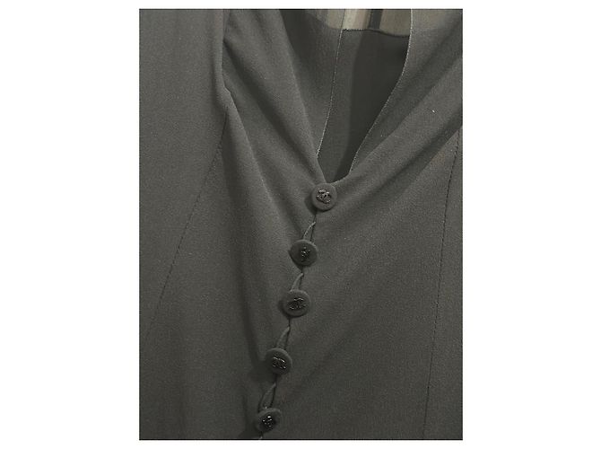 Cambon Vestido Chanel de seda negro Colección 1997 97A - vista 8