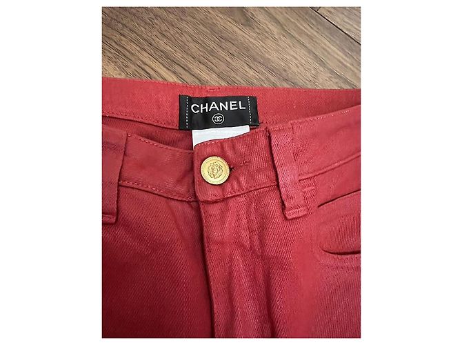 Chanel Jeans Rot Baumwolle - Ansicht 2