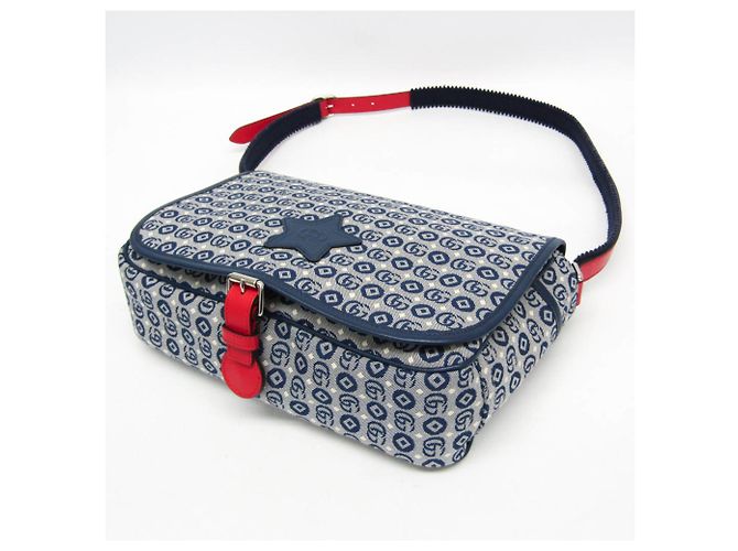 Borsa a Spalla Interlocking G per Bambini Gucci Rosso Blu - vista 4