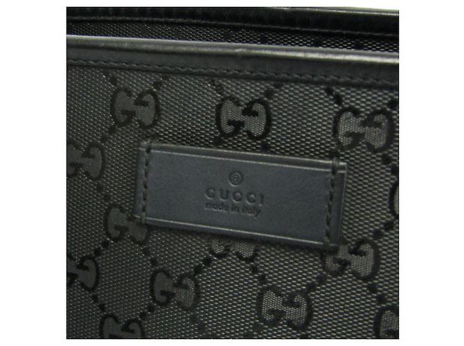 Borsa tote in pelle con stampa GG Gucci - Nero - vista 14