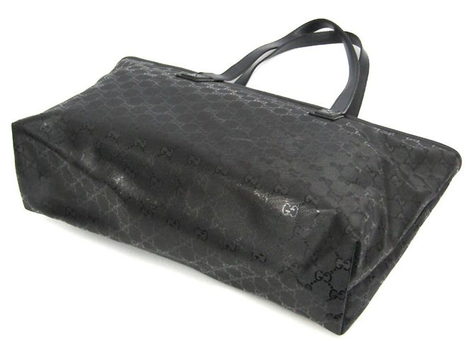 Borsa tote in pelle con stampa GG Gucci - Nero - vista 2