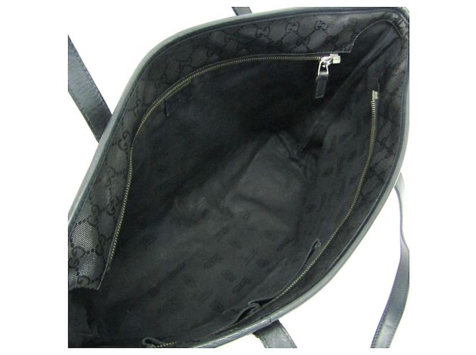 Borsa tote in pelle con stampa GG Gucci - Nero - vista 3