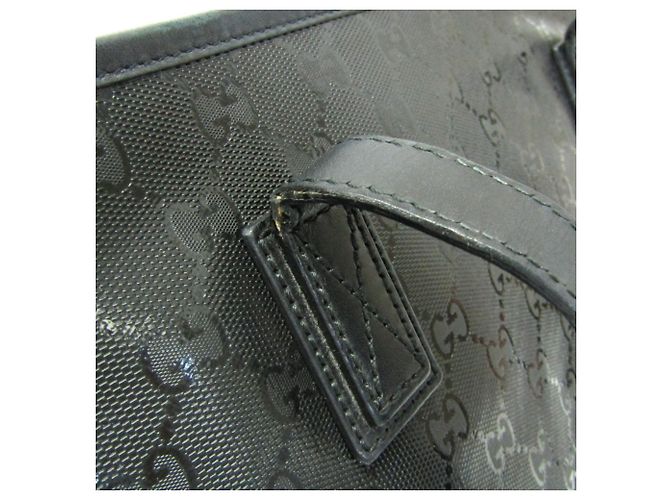 Borsa tote in pelle con stampa GG Gucci - Nero - vista 9