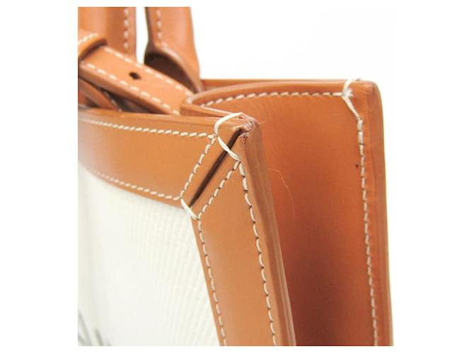 Céline Borsa a mano cabas verticale piccola Celine Bianco sporco Cammello - vista 7