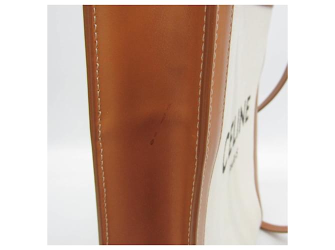 Céline Borsa a mano cabas verticale piccola Celine Bianco sporco Cammello - vista 9