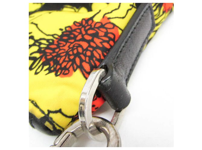 Borsa a spalla e tote Prada TESSUTO con stampa floreale Nero Giallo - vista 9