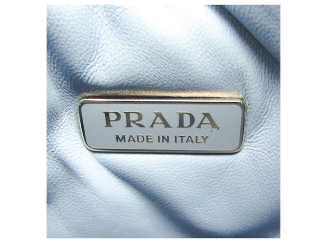 Bolsa de mão/ombro em couro nappa acolchoado 1BA359 para mulheres da Prada Azul - vista 15
