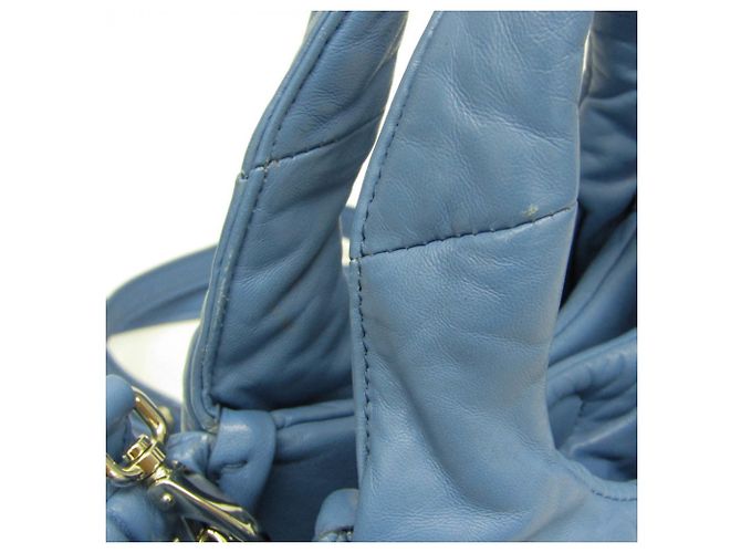 Bolsa de mão/ombro em couro nappa acolchoado 1BA359 para mulheres da Prada Azul - vista 8