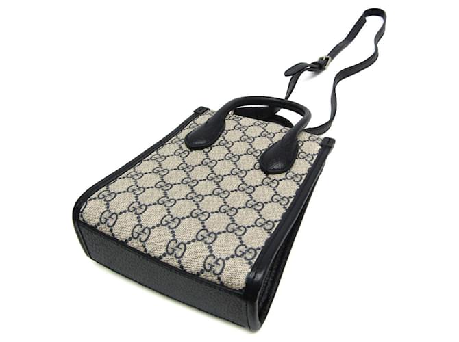 Borsa Gucci Interlocking G 671623 Beige Blu navy - vista 2