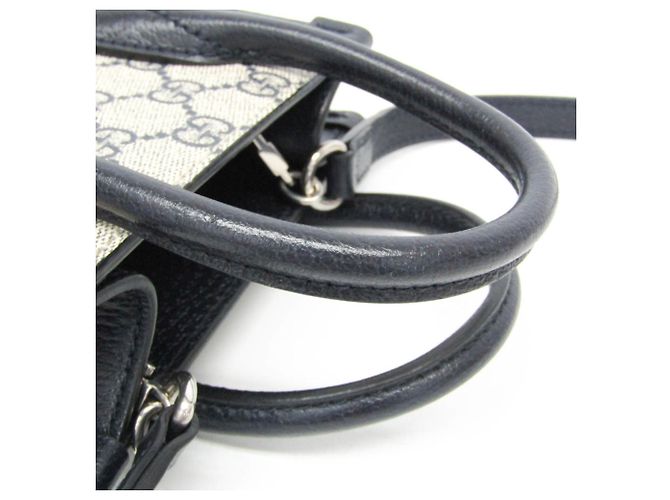 Borsa Gucci Interlocking G 671623 Beige Blu navy - vista 7