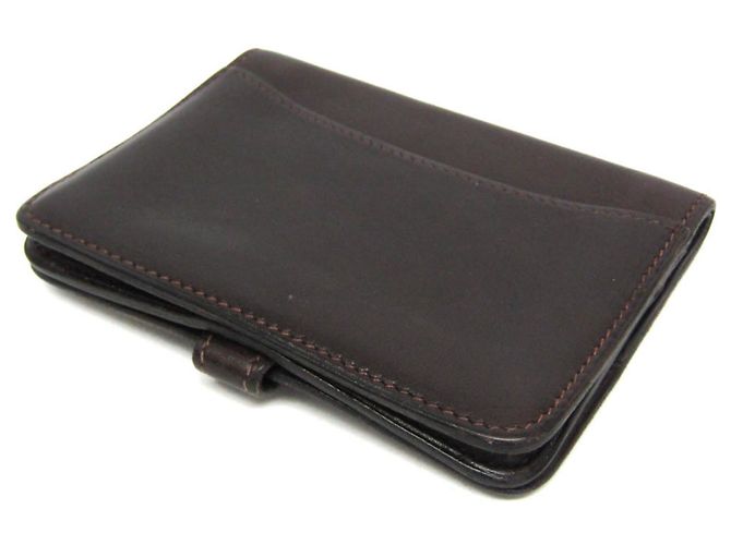 Tarjetero de cuero Swift Dogon de Hermès en marrón oscuro - vista 2