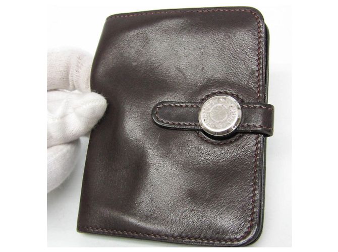 Tarjetero de cuero Swift Dogon de Hermès en marrón oscuro - vista 5