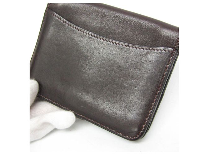 Tarjetero de cuero Swift Dogon de Hermès en marrón oscuro - vista 6