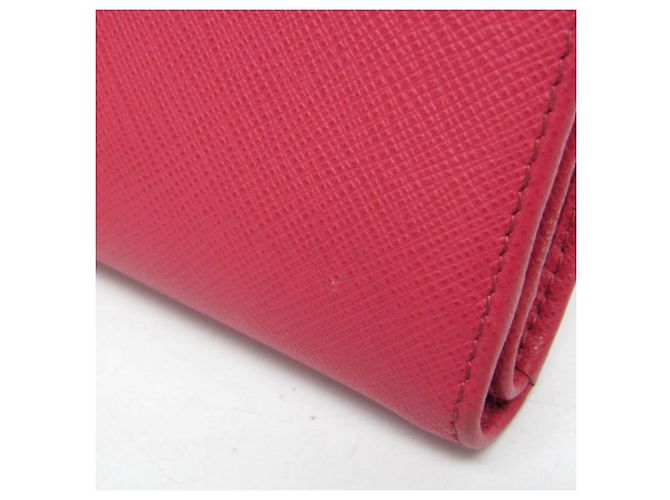 Prada Saffiano Leder Bi-Fold Geldbörse Pink - Ansicht 10