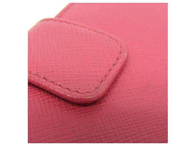 Prada Saffiano Leder Bi-Fold Geldbörse Pink - Ansicht 11