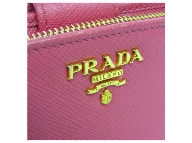 Prada Saffiano Leder Bi-Fold Geldbörse Pink - Ansicht 12