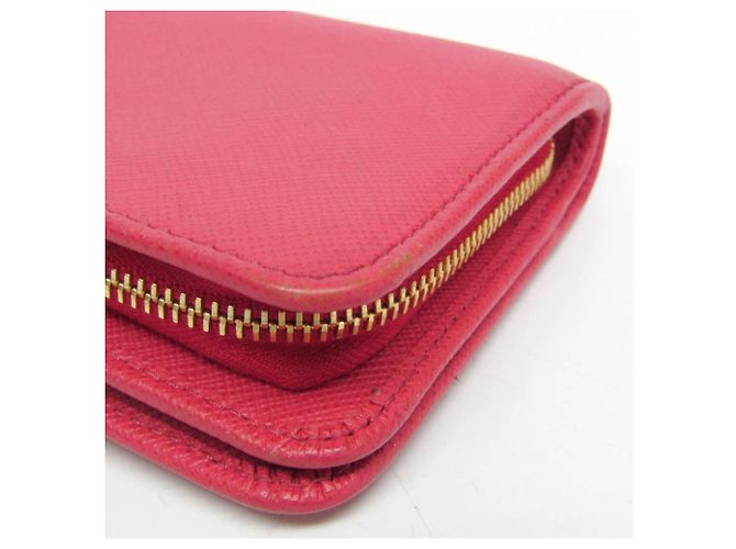 Prada Saffiano Leder Bi-Fold Geldbörse Pink - Ansicht 7