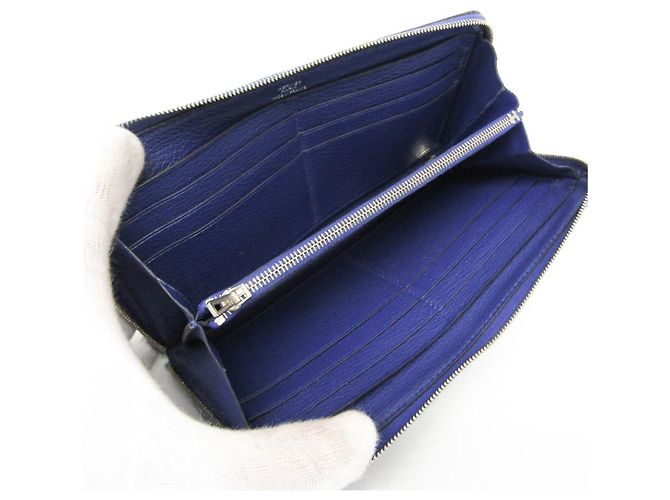 Portafoglio bi-fold classico Azap Long di Hermès Blu navy - vista 3