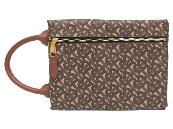 Borsa Clutch Monogramma TB Burberry Marrone - vista 12