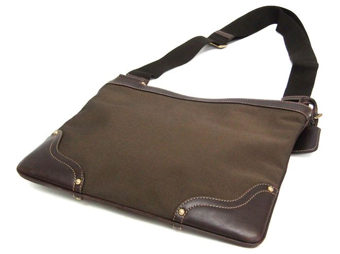 Borsa a spalla da donna in jacquard con logo Prada Marrone scuro - vista 2
