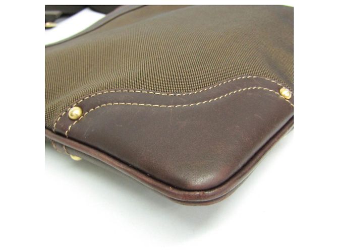 Borsa a spalla da donna in jacquard con logo Prada Marrone scuro - vista 4