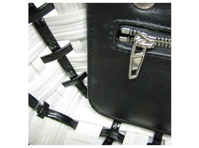 Borsa in pelle Balenciaga Bistro XXS Nero Bianco - vista 13