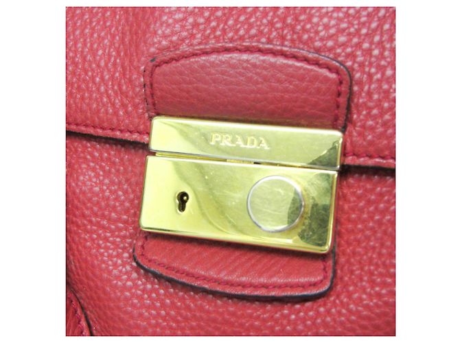 Borsa in pelle Prada VIT DAINO BN2673 Rosso - vista 17