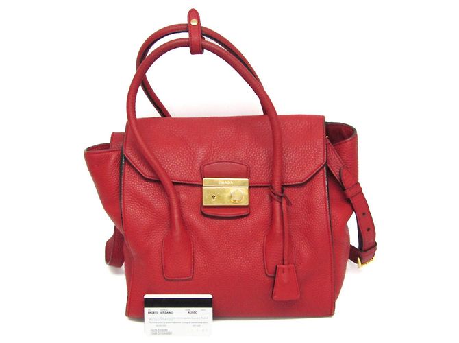 Borsa in pelle Prada VIT DAINO BN2673 Rosso - vista 2