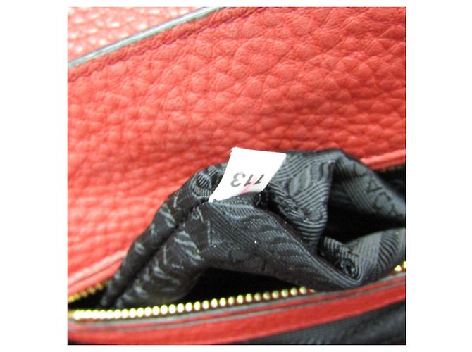 Borsa in pelle Prada VIT DAINO BN2673 Rosso - vista 20