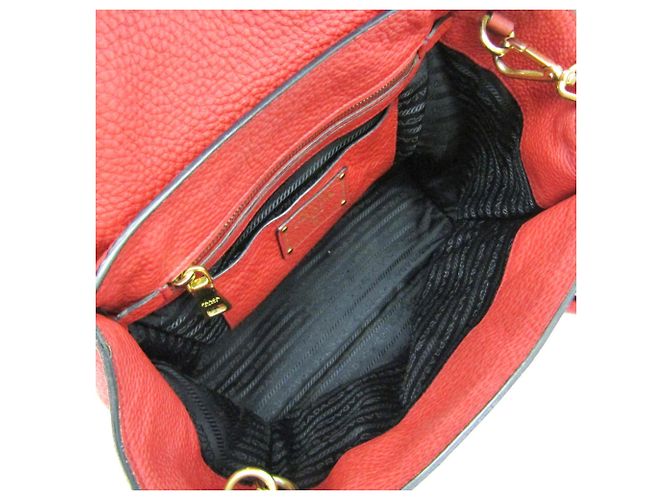 Borsa in pelle Prada VIT DAINO BN2673 Rosso - vista 4