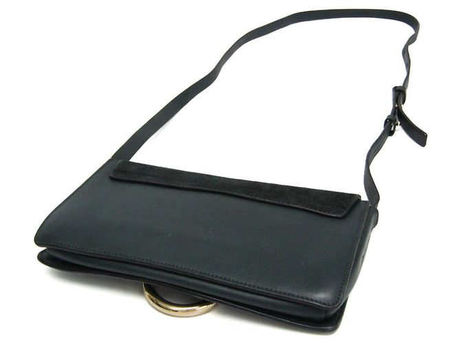Borsa a spalla in pelle e suede Chloé Faye da donna in verde scuro - vista 2