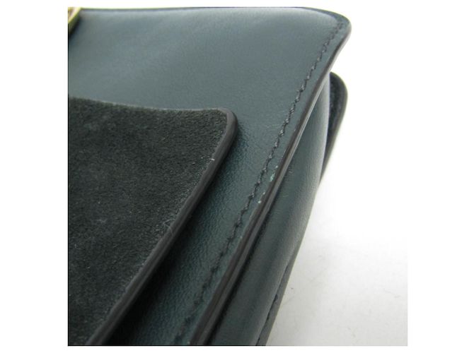 Borsa a spalla in pelle e suede Chloé Faye da donna in verde scuro - vista 8