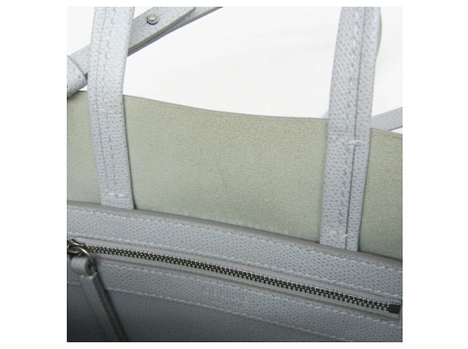 Céline Borsa a Spalla Piccola in Pelle Celine Vertical Cabas Marrone Blu chiaro - vista 13