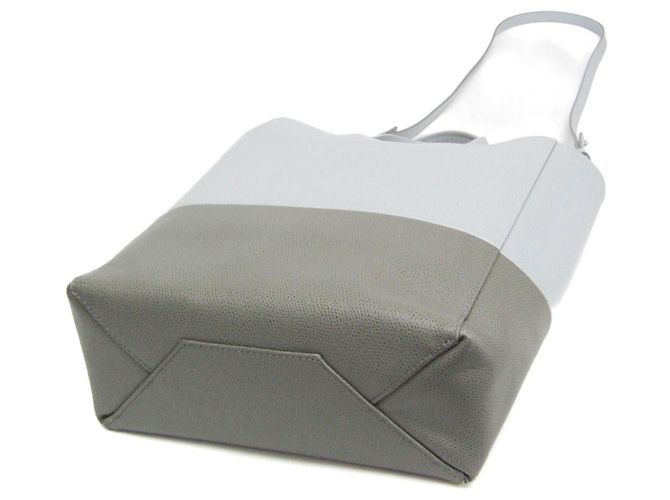 Céline Borsa a Spalla Piccola in Pelle Celine Vertical Cabas Marrone Blu chiaro - vista 2
