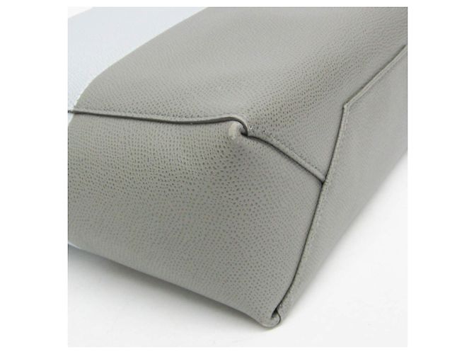 Céline Borsa a Spalla Piccola in Pelle Celine Vertical Cabas Marrone Blu chiaro - vista 4