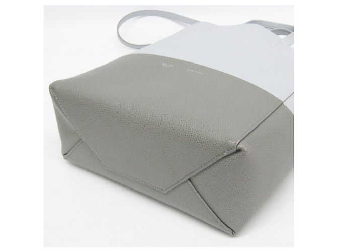 Céline Borsa a Spalla Piccola in Pelle Celine Vertical Cabas Marrone Blu chiaro - vista 6
