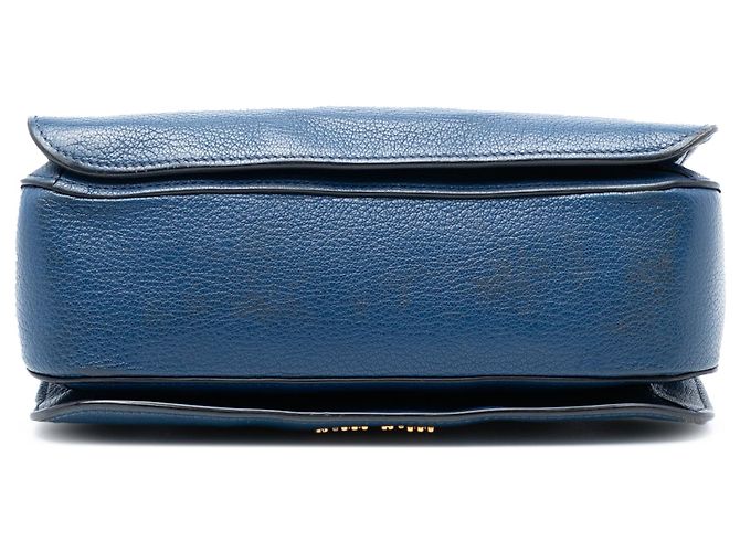 Bolsa Madras em couro de cabra azul Miu Miu - vista 3
