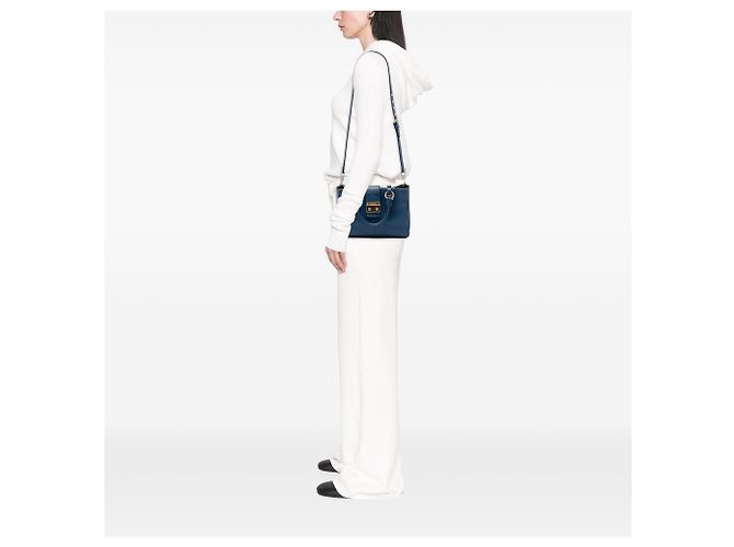 Bolsa Madras em couro de cabra azul Miu Miu - vista 6