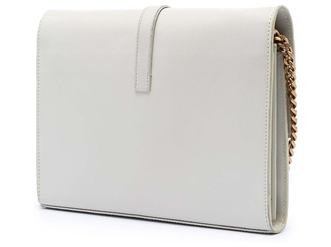 Saint Laurent White Leather Monogram Sulpice Chain Wallet - view 2
